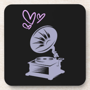 Liebe Musik Old School Grammophon Getränkeuntersetzer