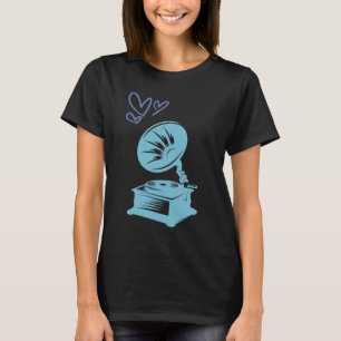 Liebe Musik Old School Grammophon T-Shirt