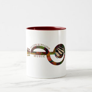 Liebe-Musik Zweifarbige Tasse