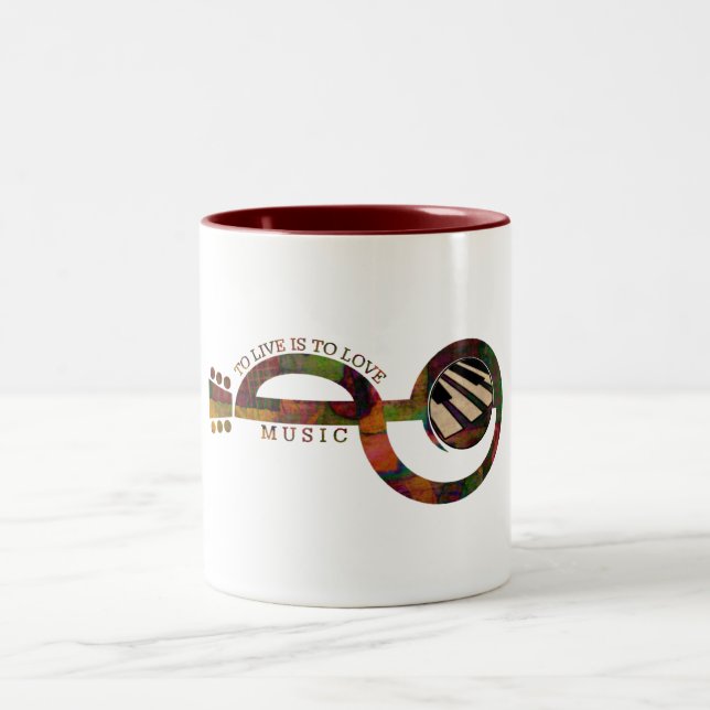 Liebe-Musik Zweifarbige Tasse (Mittel)