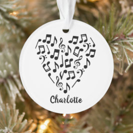 Liebe Musikherz Musiknoten mit Namen Ornament