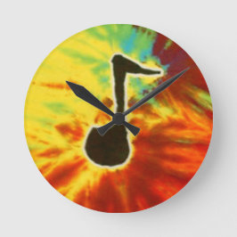 Liebe Musiknote Gefärbte Krawatte PhatDyes Runde Wanduhr