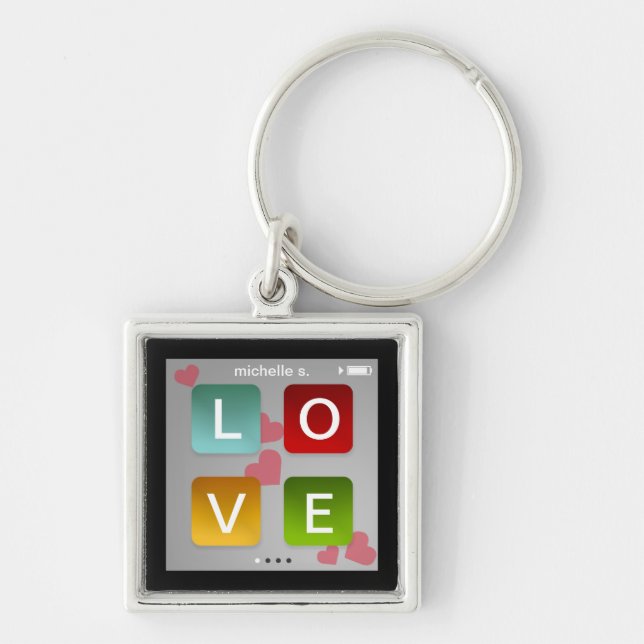 LIEBE Musikplayer Key fob ring ipod Touch inspirie Schlüsselanhänger (Vorne)