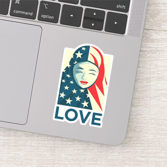 Liebe | muslimische Flüchtlinge Aufkleber (Detail)