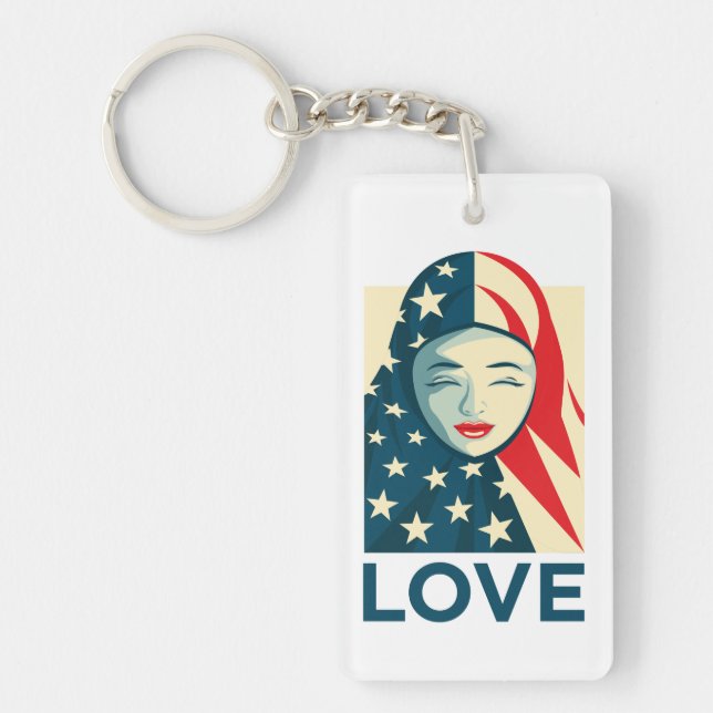 Liebe| muslimische Flüchtlinge Schlüsselanhänger (Vorderseite)