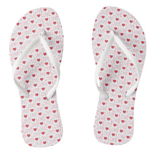 Liebe Muster Flip Flops - Rote Kontur