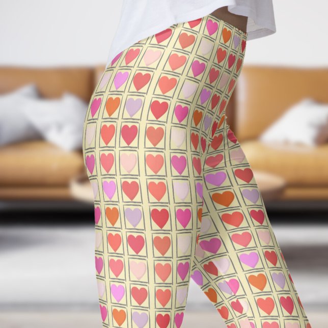 Liebe-Muster für liebliche blonde Gelbvalente Leggings (Valentines Love on Blond Leggings)