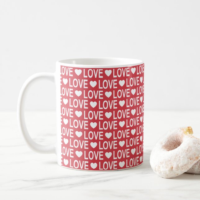 Liebe-Muster Kaffeemaschine Tasse (Mit Donut)