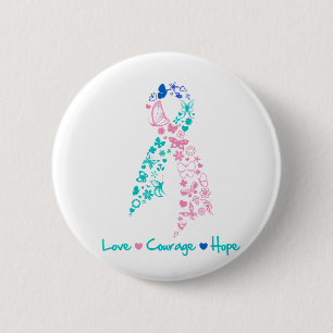 Liebe-Mut-Hoffnungs-Schmetterling - Button
