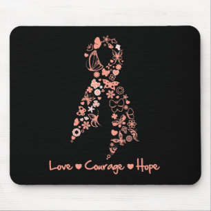 Liebe-Mut-Hoffnungs-Schmetterling - uteriner Krebs Mousepad