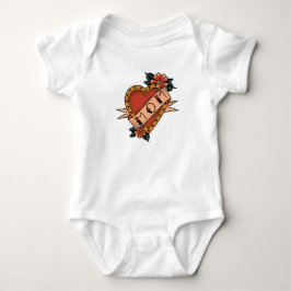 Liebe Mutter, die das alte Schulherz hat Baby Strampler