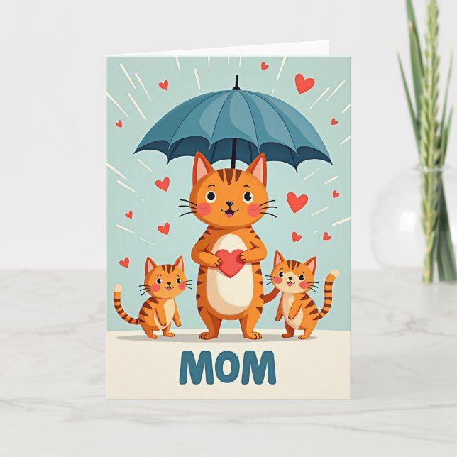 Liebe Mutterkatze Tag Karte (Vorderseite)