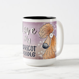 Liebe My Apricot Poodle Cartoon 15oz Zweifarbige Tasse
