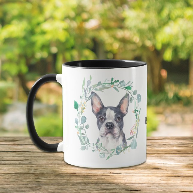Liebe My Boston Terrier Wreath Coffee Tasse (Von Creator hochgeladen)
