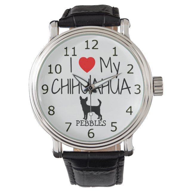 Liebe My Chihuahua Armbanduhr (Vorderseite)