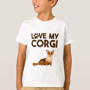 LIEBE MY CORGI mit Hunde-Illustration T-Shirt
