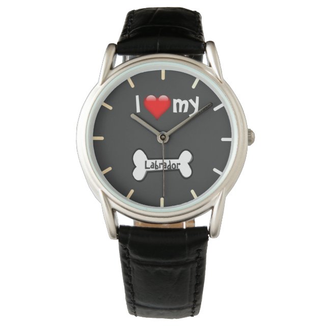 Liebe my Dog Breed (Geben Sie die Lieblingsrasse e Armbanduhr (Vorderseite)