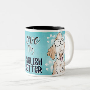 Liebe My English Setter Cartoon 11oz Zweifarbige Tasse