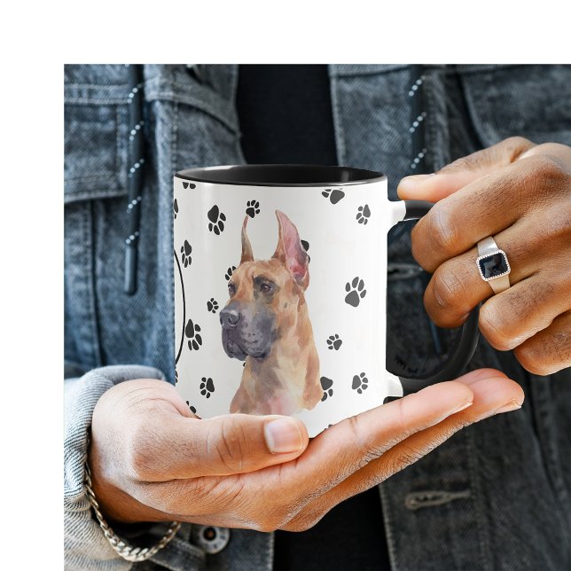 Liebe My Great Dane Dog Pawprint Tasse (Von Creator hochgeladen)