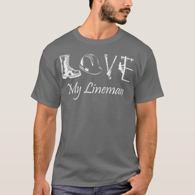 Liebe My Lineman Ehefrau Ehemann Lineworker linesm T-Shirt (Vorderseite)