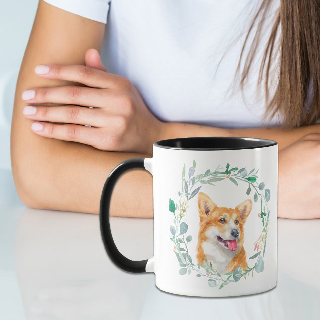 Liebe My Pembroke Corgi Wreath Tasse (Von Creator hochgeladen)