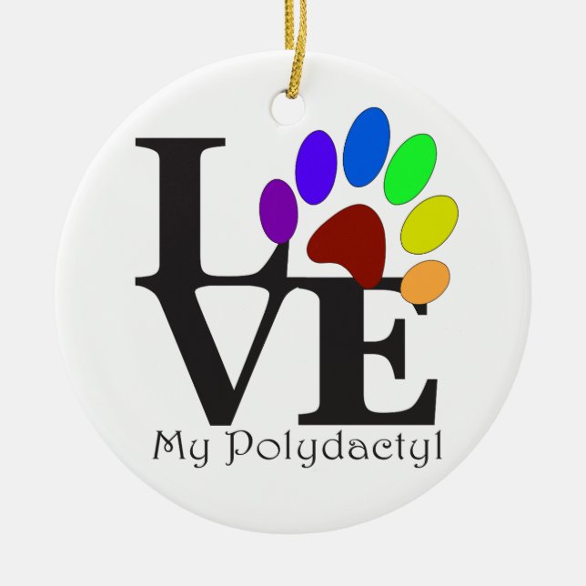 LIEBE My Polydactyl Keramik Ornament (Vorne)
