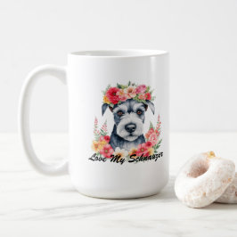 Liebe My Schnauzer Mini Schnauzer Blume PRYPW Kaffeetasse