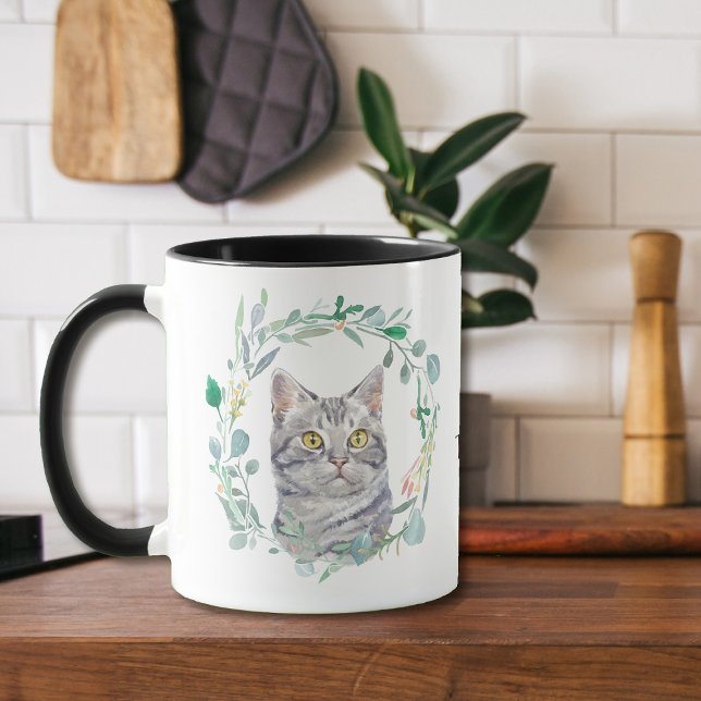 Liebe My Tabby Cat Wreath Kaffee Tasse (Von Creator hochgeladen)