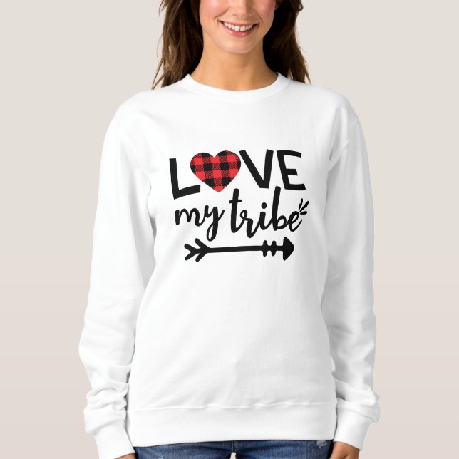 Liebe My Tribe Red Buffalo Kariert Sweatshirt (Vorderseite)