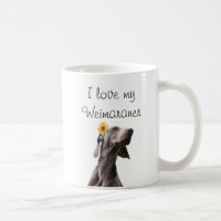 Liebe My Weimaraner Tasse Künstlerische Sonnenblum