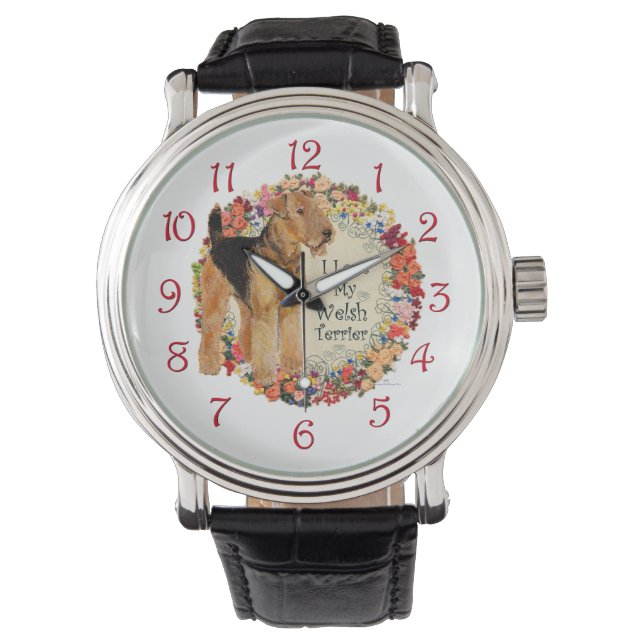 Liebe My Welsh Terrier Armbanduhr (Vorderseite)