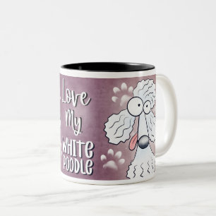 Liebe My White Poodle Cartoon 11oz Zweifarbige Tasse