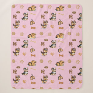 Liebe My Yorkie Pink Sherpadecke