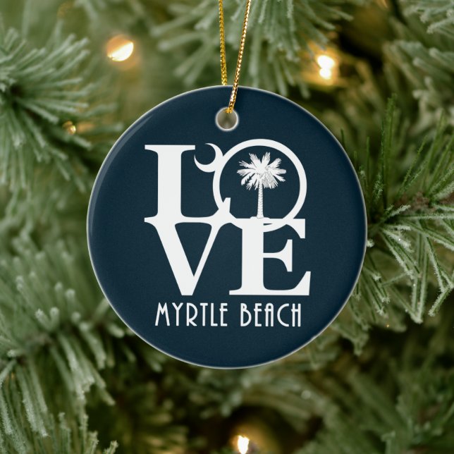 LIEBE Myrtle Beach South Carolina Keramik Ornament (Baum)