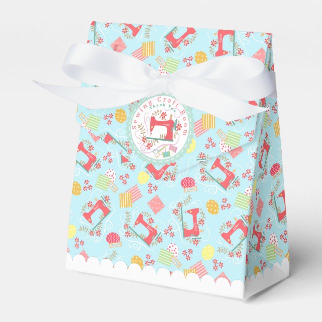 Liebe Nähen Blau Geschenkschachtel (Vorderseite)