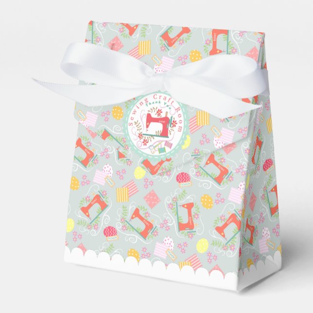 Liebe Nähen Grau Geschenkschachtel (Vorderseite)