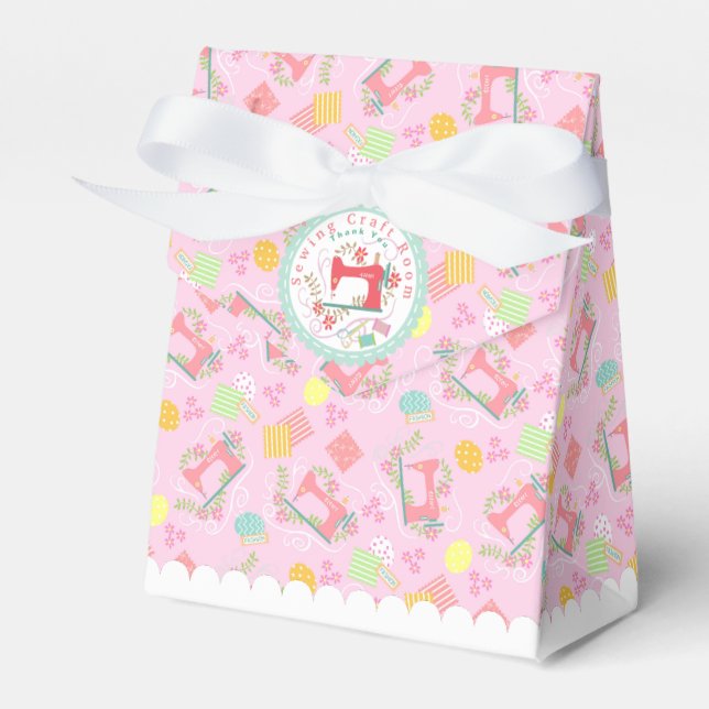 Liebe Nähen rosa Geschenkschachtel (Vorderseite)
