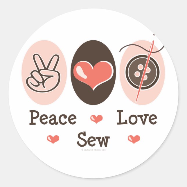 Liebe nähen Sticker (Vorderseite)