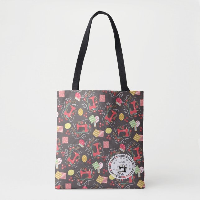 Liebe Nähmaschine braun Tasche (Vorderseite)
