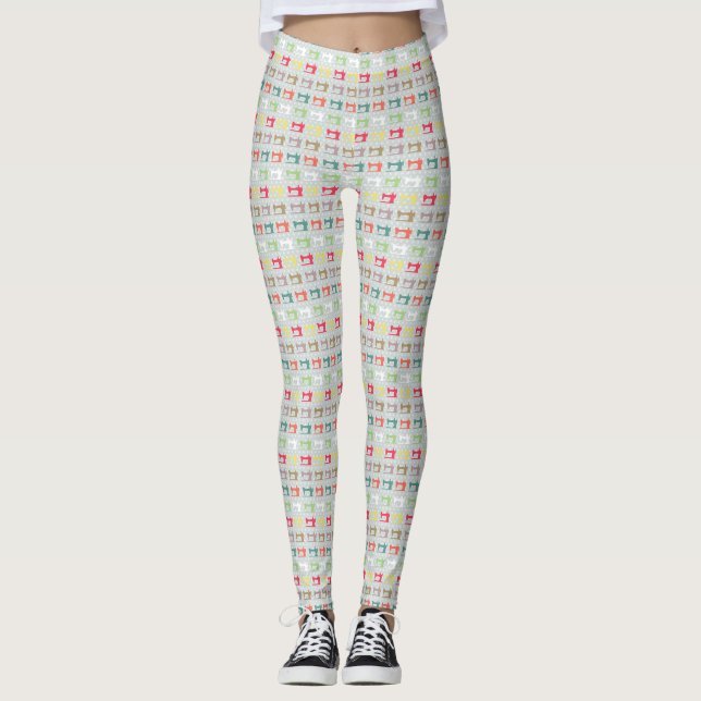 Liebe Nähmaschine Grau Leggings (Vorderseite)
