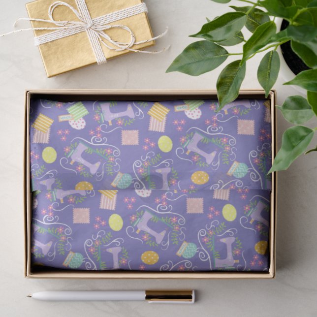 Liebe Nähmaschine Lila Seidenpapier (Geschenk)