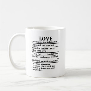 Liebe - Nährwertangaben.w Kaffeetasse