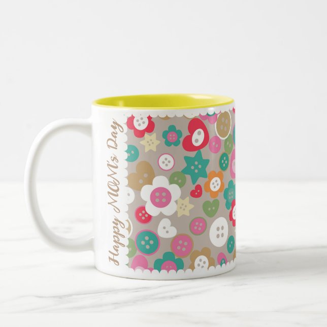 Liebe Nähtasten Grau Zweifarbige Tasse (Links)