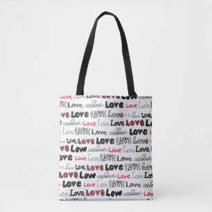 Liebe Nahtloses Muster. Liebe handschriftlich Tasche