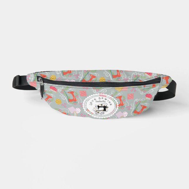 Liebe Nähzubehör Grau Bauchtasche (Vorderseite)