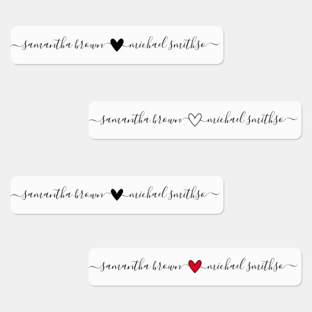 Liebe Name Herz Etiketten (Gruppe)