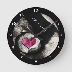 Liebe-Namen & Hörnchen von Stone (Zusammen + Fore Runde Wanduhr