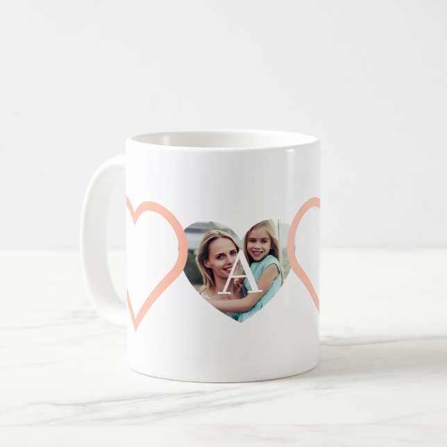 Liebe Nana Großmutter Rosa Herz Fotos Collage Kaffeetasse (Vorderseite Links)