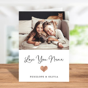 Liebe Nana   Schrift und Herz mit Foto Karte