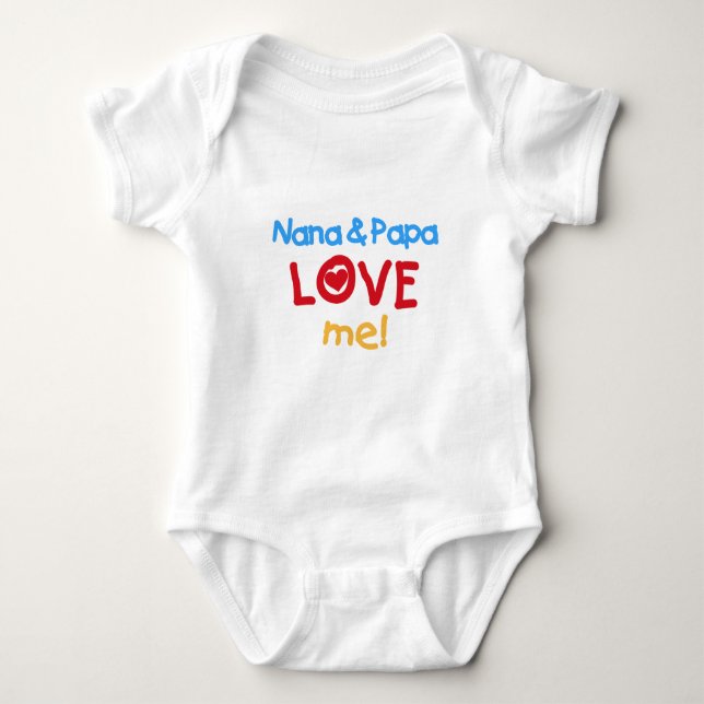 Liebe Nana und Papa Baby Strampler (Vorderseite)